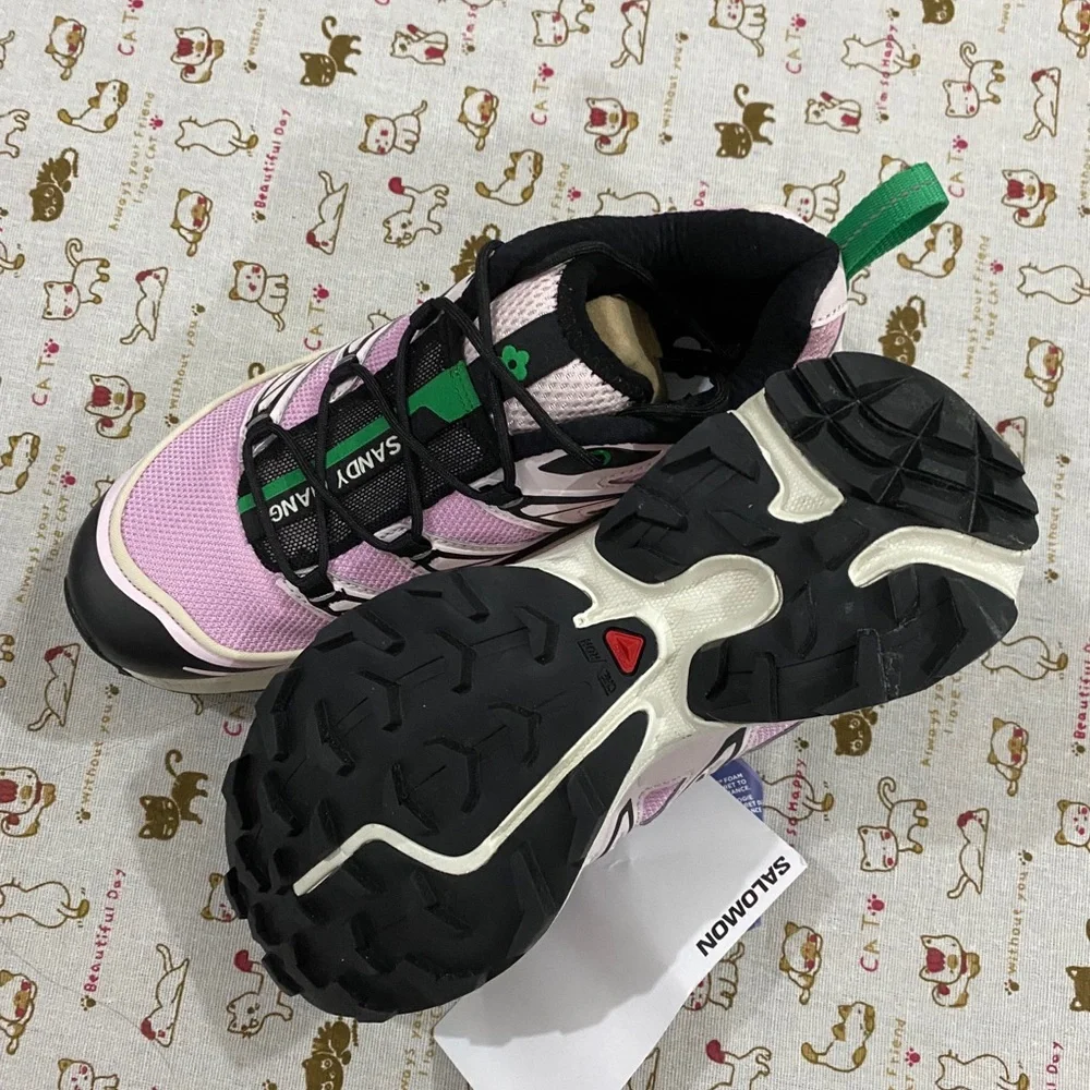 Salomon Women’s Pink and Green Trail Sneakers